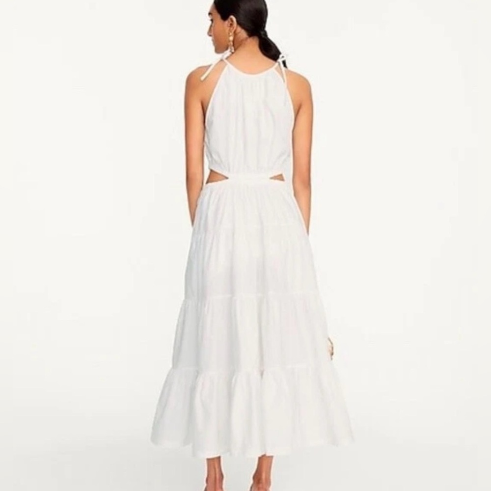 J. Crew White Harbor Midi Dress with cut out detail - Picture 3 of 8